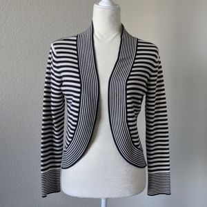Talbots Petites Striped Open Cardigan